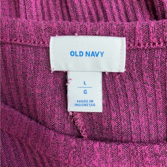 Old Navy Burgundy Winter Wine Plush Ribbed Long Sleeve Crew Neck Tee L - Picture 3 of 15
